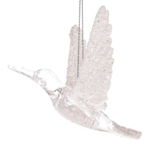 Zawieszka na choinkę bombka ptak biały ozdoba na święta