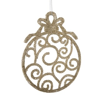 Zawieszka na choinkę bombka brokatowa złota ozdoba na święta