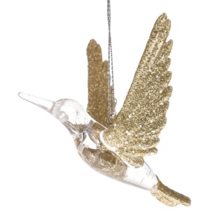 Zawieszka na choinkę bombka ptak złoty ozdoba na święta