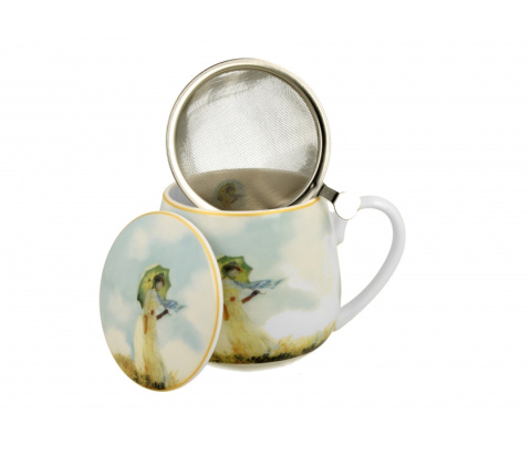 Zestaw kubek baryłka sitko Monet Woman with Parasol prezent