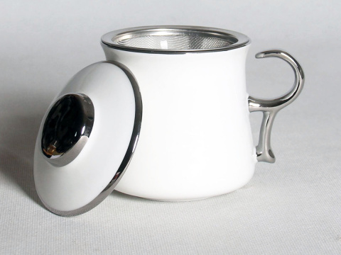 Komplet kubek zaparzacz filtr do ziół silver Queen Isabell