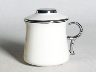 Komplet kubek zaparzacz filtr do ziół silver Queen Isabell