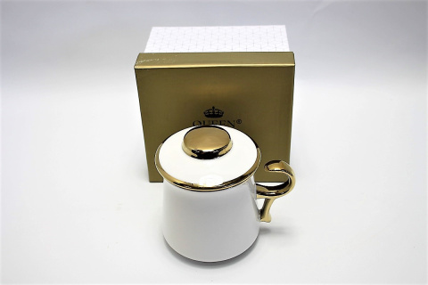 Zestaw kubek zaparzacz sitko do herbaty gold Queen Isabell