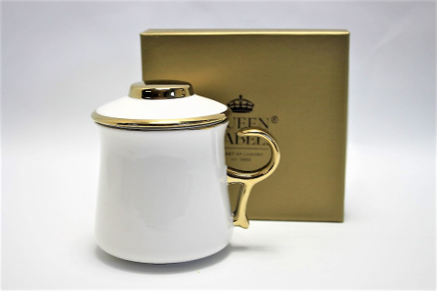 Zestaw kubek zaparzacz sitko do herbaty gold Queen Isabell