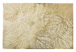 Prostokątna złota mata na stół podkładka Leila Leaves liście