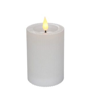Biała świeca ledowa woskowana na baterie lampka do ogrodu
