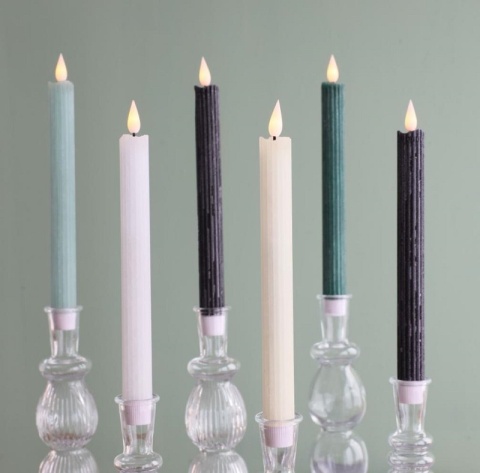 Komplet 2 białe świece ledowe woskowane ołówkowe na baterie