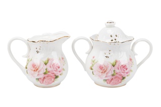 Cukiernica z mlecznikiem na prezent róże do kawy herbaty