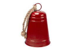 Duży metalowy dzwonek czerwony do powieszenia do drzwi