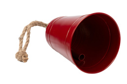 Duży metalowy dzwonek czerwony do powieszenia do drzwi