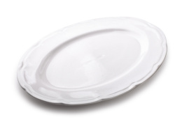 Duży półmisek owalny biały z porcelany talerz tłoczony Hella