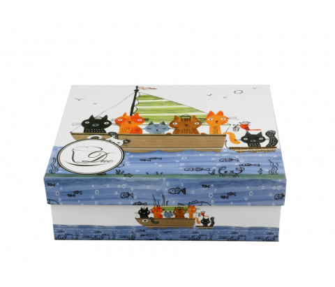 Komplet dwie filiżanki espresso koci świat marynarze koty