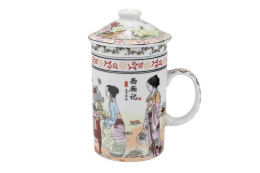Komplet kubek z zaparzaczem do herbaty ziół gejsza Japonia