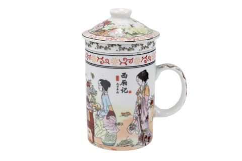 Komplet kubek z zaparzaczem do herbaty ziół gejsza Japonia