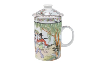 Kubek z zaparzaczem do herbaty ziół gejsza porcelana II GATUNEK