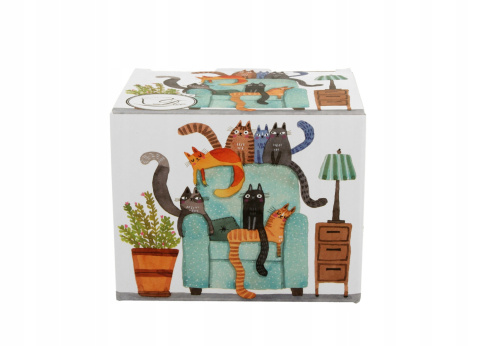 Kubek baryłka do kawy koty na fotelu prezent koci świat