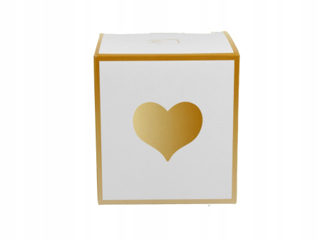 Kubek classic w pudełku na walentynki złote serce love