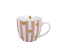 Kubek do herbaty kawy na prezent serca w koszyczku różowy