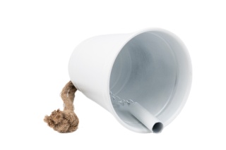 Metalowy dzwonek wiszący biały do drzwi na prezent święta