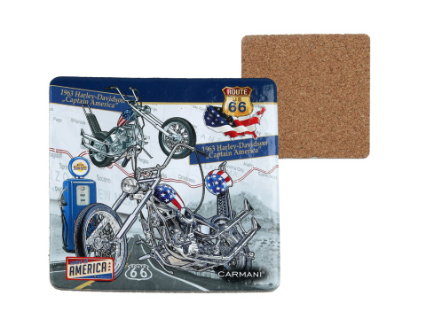 Zestaw podkładki korkowe 4 szt pod filiżankę Route 66