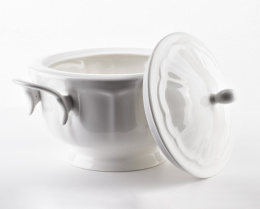 Porcelanowa biała waza na zupę z pokrywką 2,4 l Hella