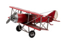 Replika niemieckiego zabytkowego samolotu z metalu czerwony