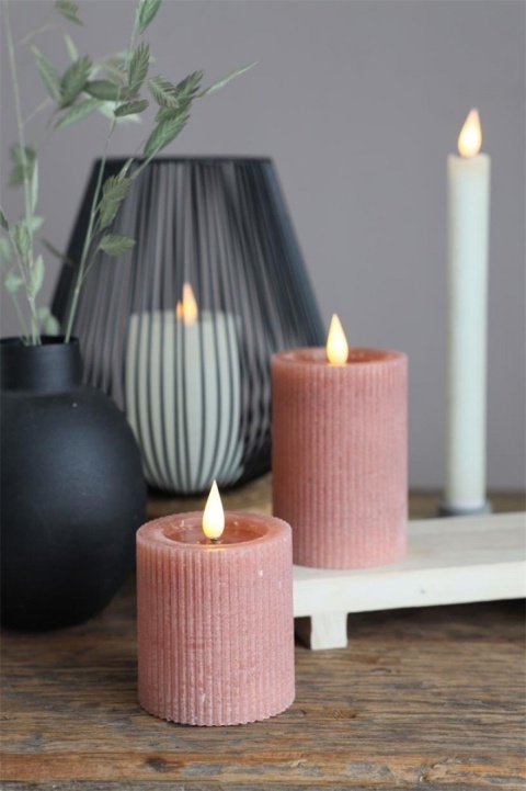 Świeca ledowa woskowana na baterie lampka do latarni mauve