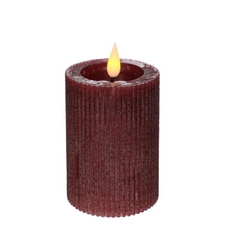 Świeca ledowa woskowana na baterie lampka do latarni burgund