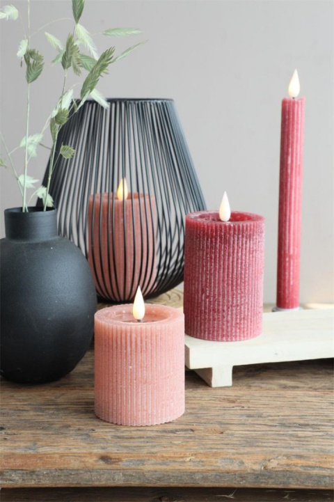 Świeca ledowa woskowana na baterie lampka do latarni mauve