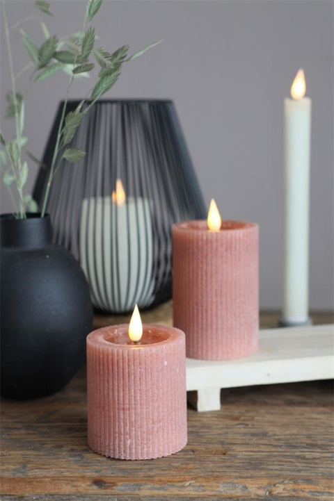 Świeca ledowa woskowana na baterie lampka do latarni mauve