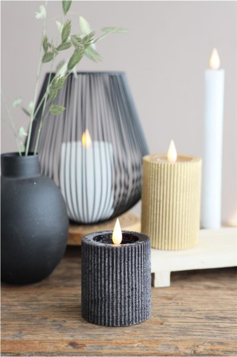 Czarna świeca ledowa woskowana na baterie lampka do latarni