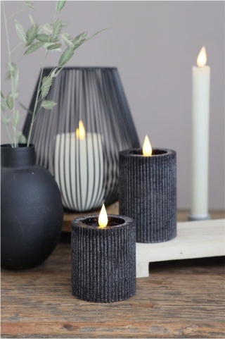 Czarna świeca ledowa woskowana na baterie lampka do latarni