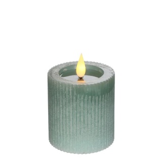 Świeca ledowa woskowana na baterie lampka do latarni zielona
