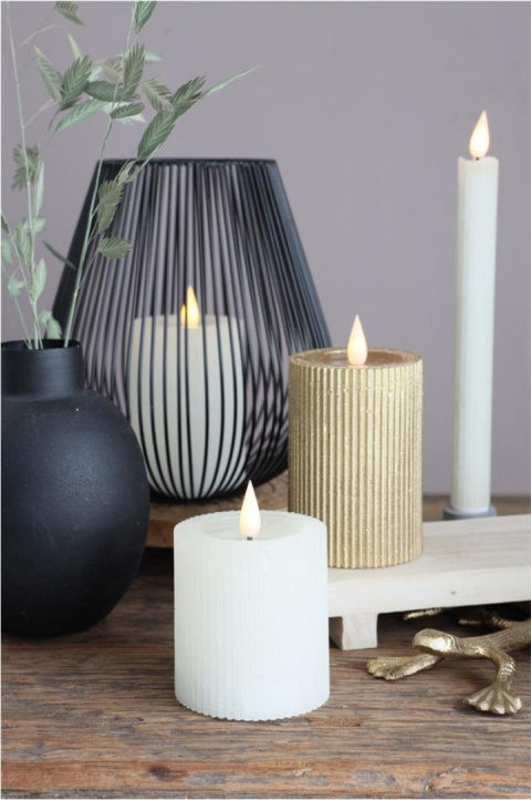 Biała świeca ledowa woskowana na baterie lampka do latarni