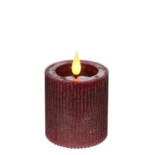 Świeca ledowa woskowana na baterie lampka do latarni bordo