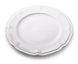 Talerz obiadowy płytki porcelanowy biały ozdobny Hella