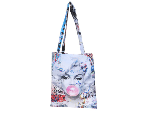 Torba na ramię do sklepu siatka płócienna kobieta carmani