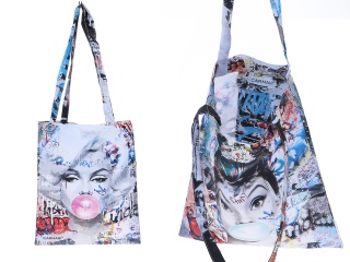 Torba na ramię do sklepu siatka płócienna kobieta carmani