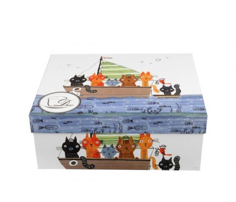 Komplet dwie filiżanki spodki koci świat marynarze koty