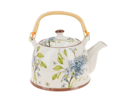 Zestaw dzbanek czajnik ceramiczny z sitkiem bez kwiaty