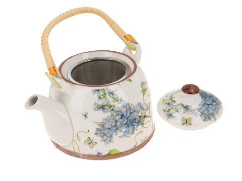 Zestaw dzbanek czajnik ceramiczny z sitkiem bez kwiaty