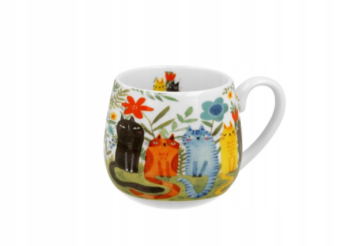 Zestaw kubek baryłka z sitkiem koci świat koty w ogrodzie