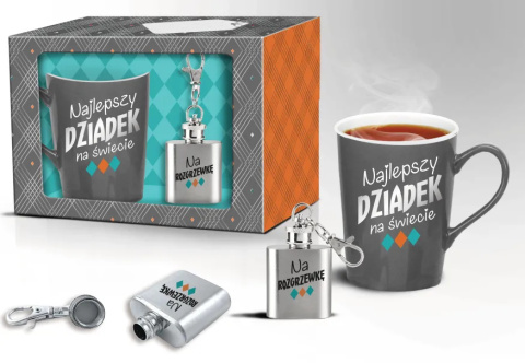 Zestaw kubek piersiówka dla Dziadka prezent najlepszy dziadek