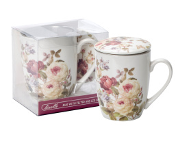 Zestaw kubek z zaparzaczem livello na prezent róże kwiaty