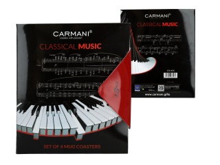 Zestaw podkładki korkowe 4 szt pod filiżankę Music carmani
