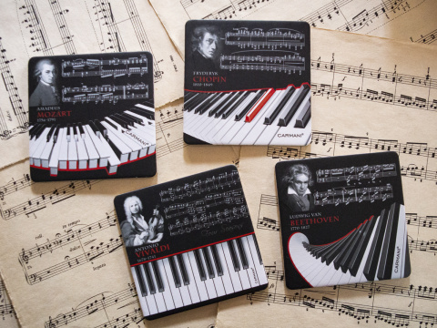 Zestaw podkładki korkowe 4 szt pod filiżankę Music carmani