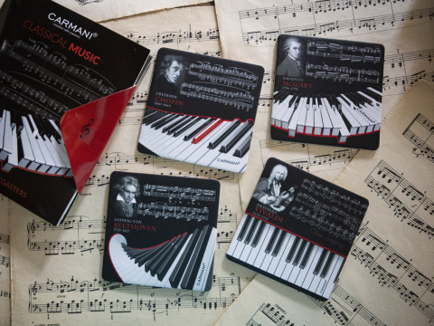 Zestaw podkładki korkowe 4 szt pod filiżankę Music carmani