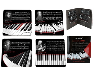 Zestaw podkładki korkowe 4 szt pod filiżankę Music carmani
