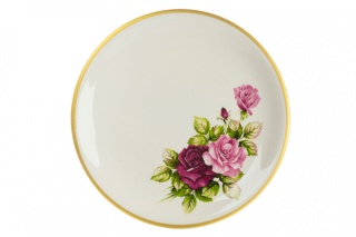 Ceramiczny talerz deserowy róża Mieroszów