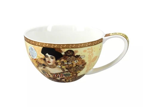 Duża filiżanka ze spodkiem Klimt Adela Carmani kremowe tło